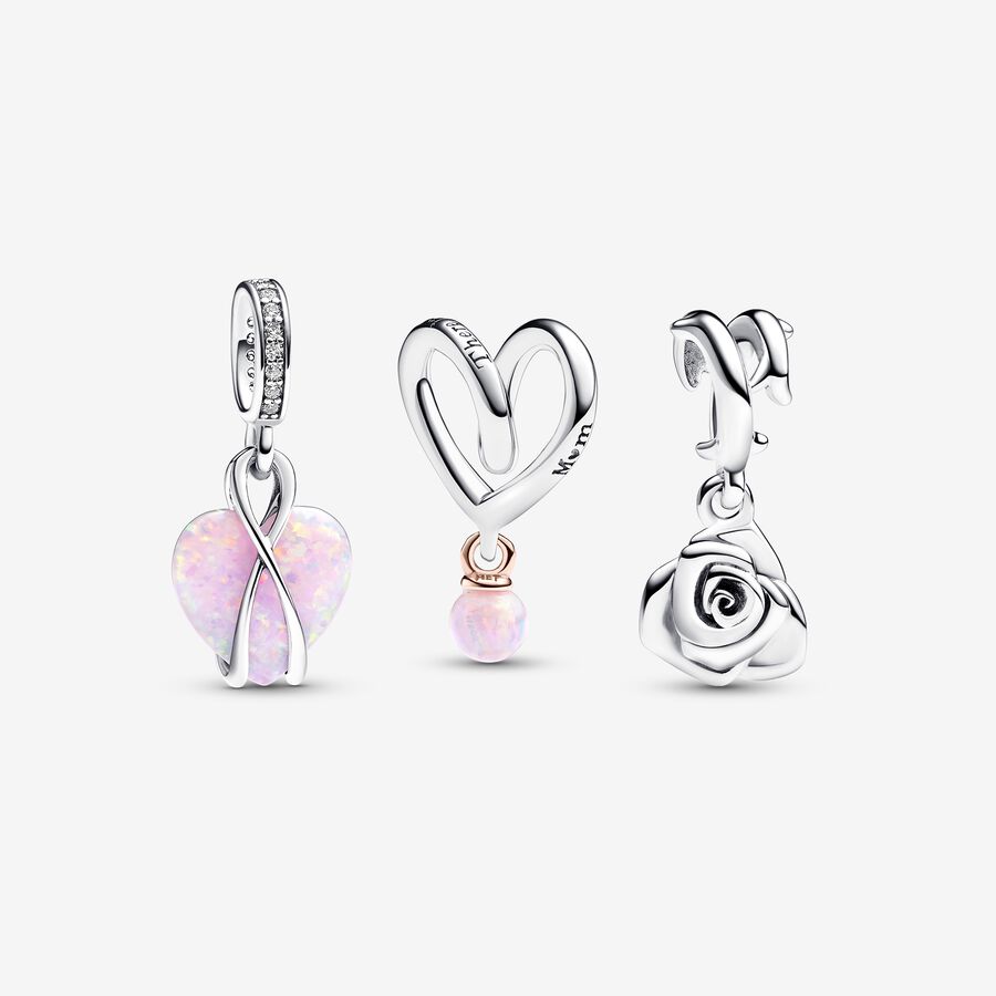 Mum Pink and Rose Charm Set image number 0